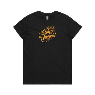 'Stay Fierce' Maple Tee – Black / Yellow Thumbnail