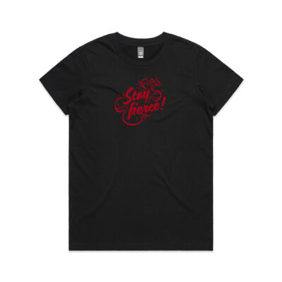 'Stay Fierce' Maple Tee – Black / Red Thumbnail