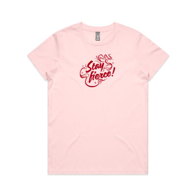 'Stay Fierce' Maple Tee – Pink / Red Thumbnail