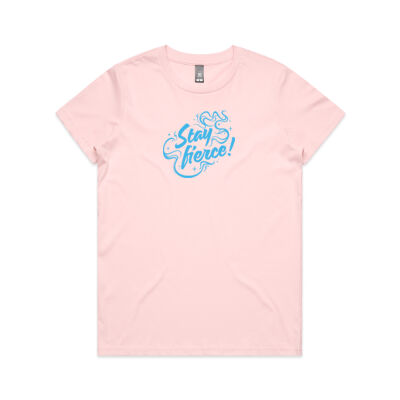 'Stay Fierce' Maple Tee – Pink / Blue Thumbnail
