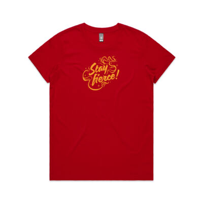 'Stay Fierce' Maple Tee – Red / Yellow Thumbnail