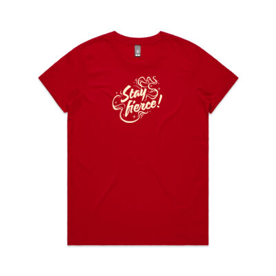 'Stay Fierce' Maple Tee – Red / Cream Thumbnail