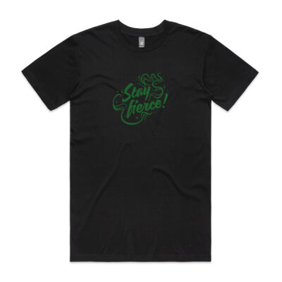 'Stay Fierce' Staple Tee – Black / Green Thumbnail