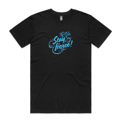 'Stay Fierce' Staple Tee – Black / Blue Thumbnail