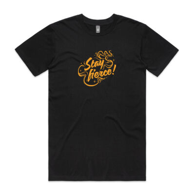 'Stay Fierce' Staple Tee – Black / Yellow Thumbnail