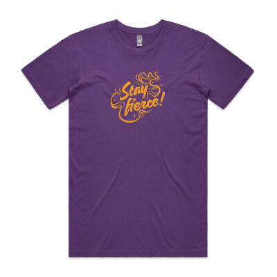 'Stay Fierce' Staple Tee – Purple / Yellow Thumbnail