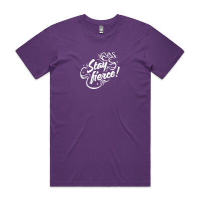 'Stay Fierce' Staple Tee – Purple / White Thumbnail