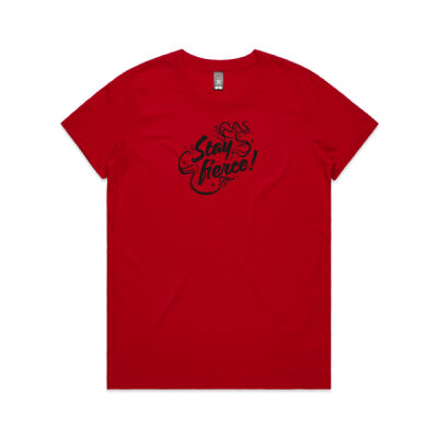 'Stay Fierce' Maple Tee – Red / Black Thumbnail