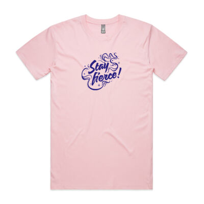 'Stay Fierce' Staple Tee – Pink / Navy Thumbnail