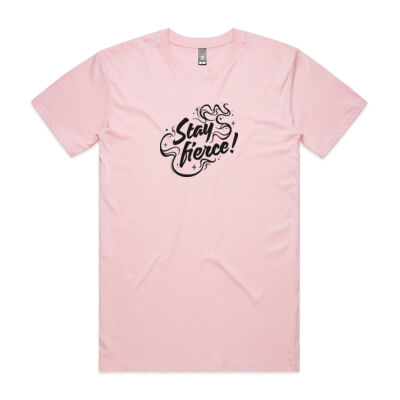 'Stay Fierce' Staple Tee – Pink / Black Thumbnail