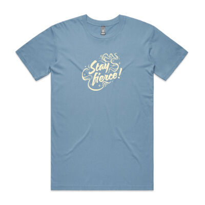 'Stay Fierce' Staple Tee – Carolina Blue / Cream Thumbnail