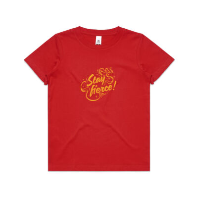 'Stay Fierce' Youth Tee – Red / Yellow Thumbnail