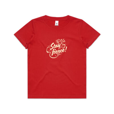 'Stay Fierce' Youth Tee – Red / Cream Thumbnail