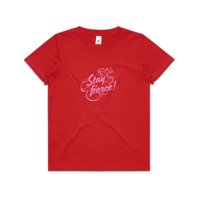 'Stay Fierce' Youth Tee – Red / Pink Thumbnail