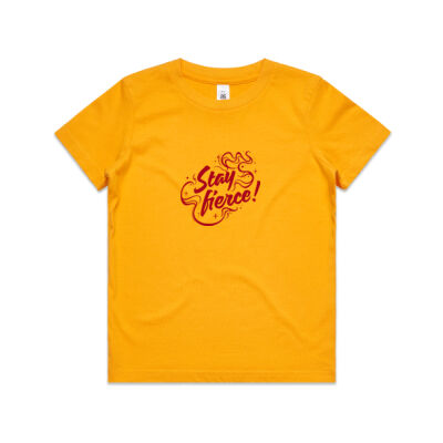 'Stay Fierce' Youth Tee – Yellow / Red Thumbnail