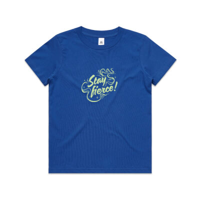 'Stay Fierce' Youth Tee – Royal Blue / Mint Thumbnail