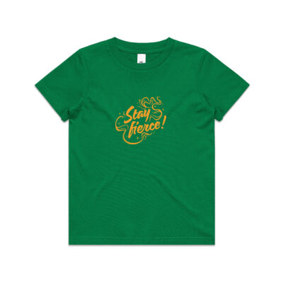 'Stay Fierce' Youth Tee – Green / Yellow Thumbnail