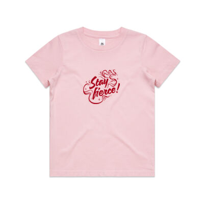 'Stay Fierce' Youth Tee – Pink / Red Thumbnail
