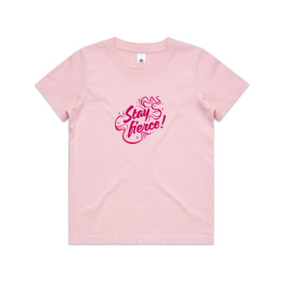 'Stay Fierce' Youth Tee – Pink / Hot Pink Thumbnail