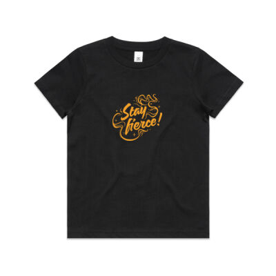 'Stay Fierce' Youth Tee – Black / Yellow Thumbnail