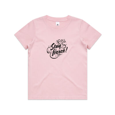 'Stay Fierce' Youth Tee – Pink / Black Thumbnail