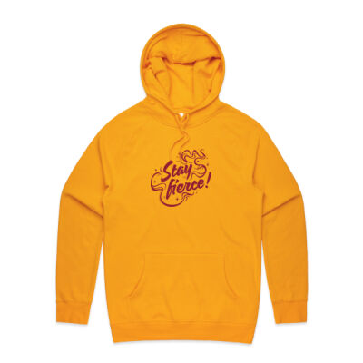 'Stay Fierce' Adult Hoodie – Yellow / Maroon Thumbnail